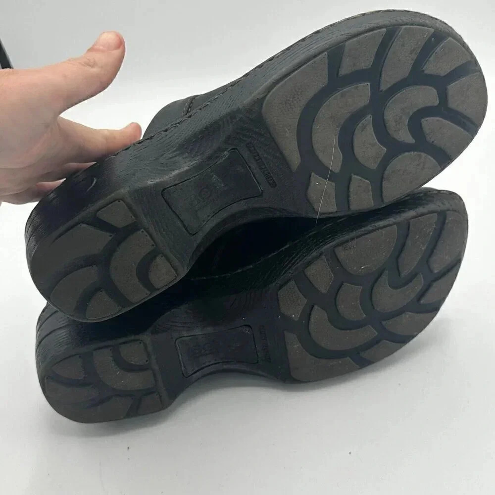 BORN B.O.C. BLACK LEATHER CLOGS, WOMEN'S SIZE 9 - Picture 11 of 13